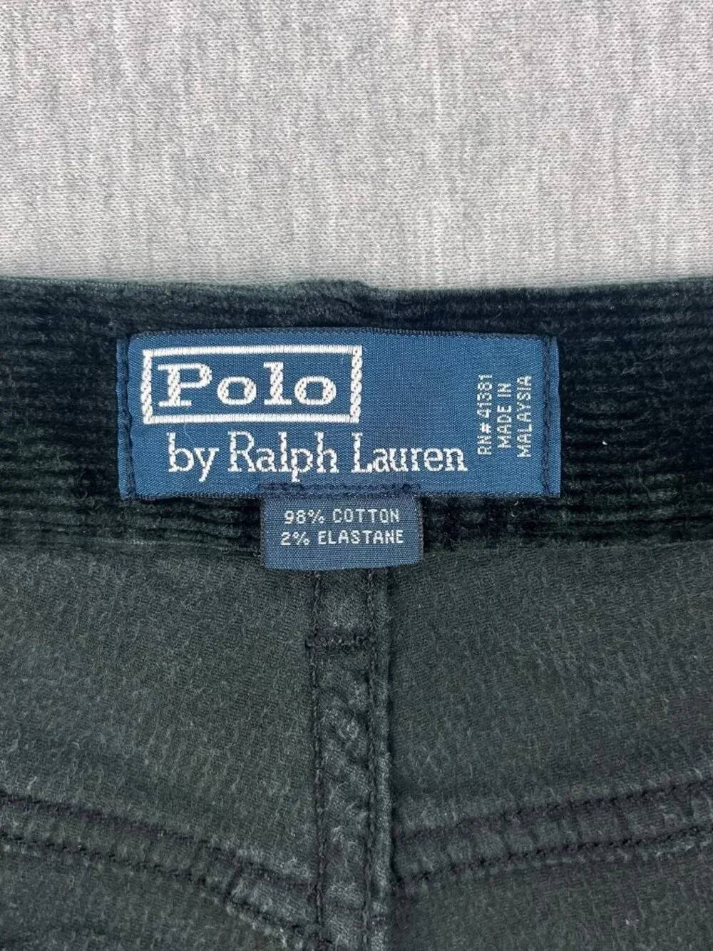 Vintage Polo Ralph Lauren Corduroy Pants Mens 34R (34x31) Black Wide Wale NICE